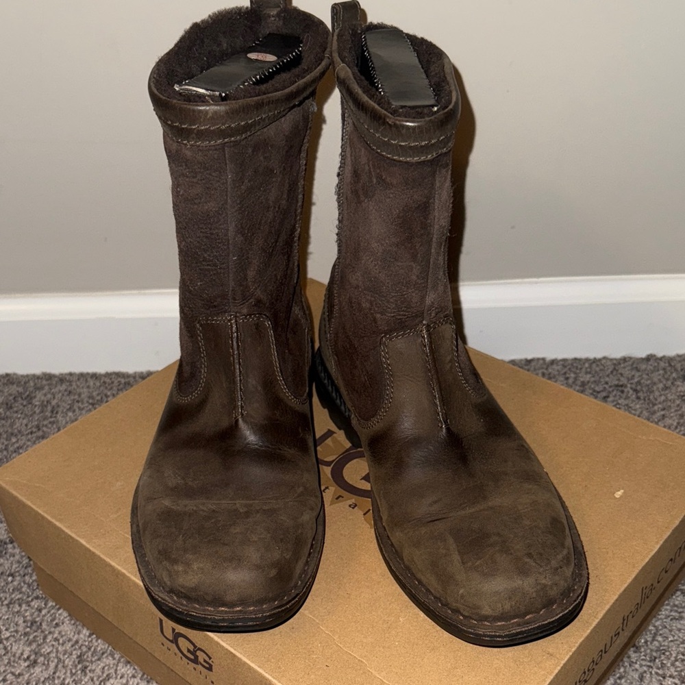 UGG Dark Brown Suede Boots - Picture 2 of 11